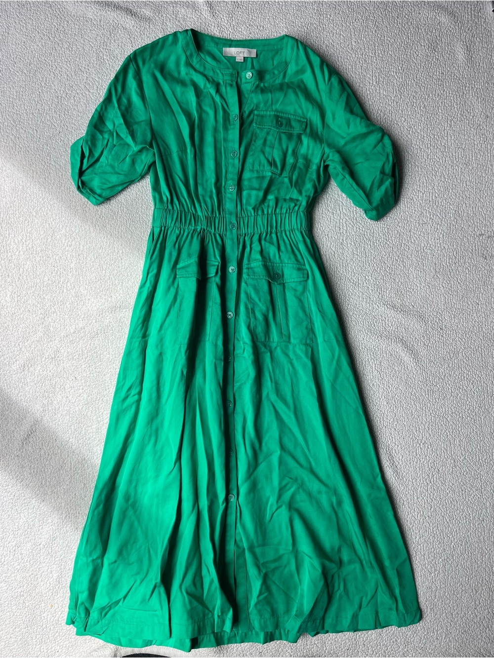 green dress loft Women’s Kelly Midi Size 0 Womens dress
